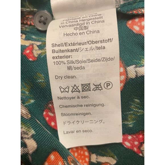 J.Crew Collection silk-twill ruffle-collar top in mushroom floral - Picture 5 of 5